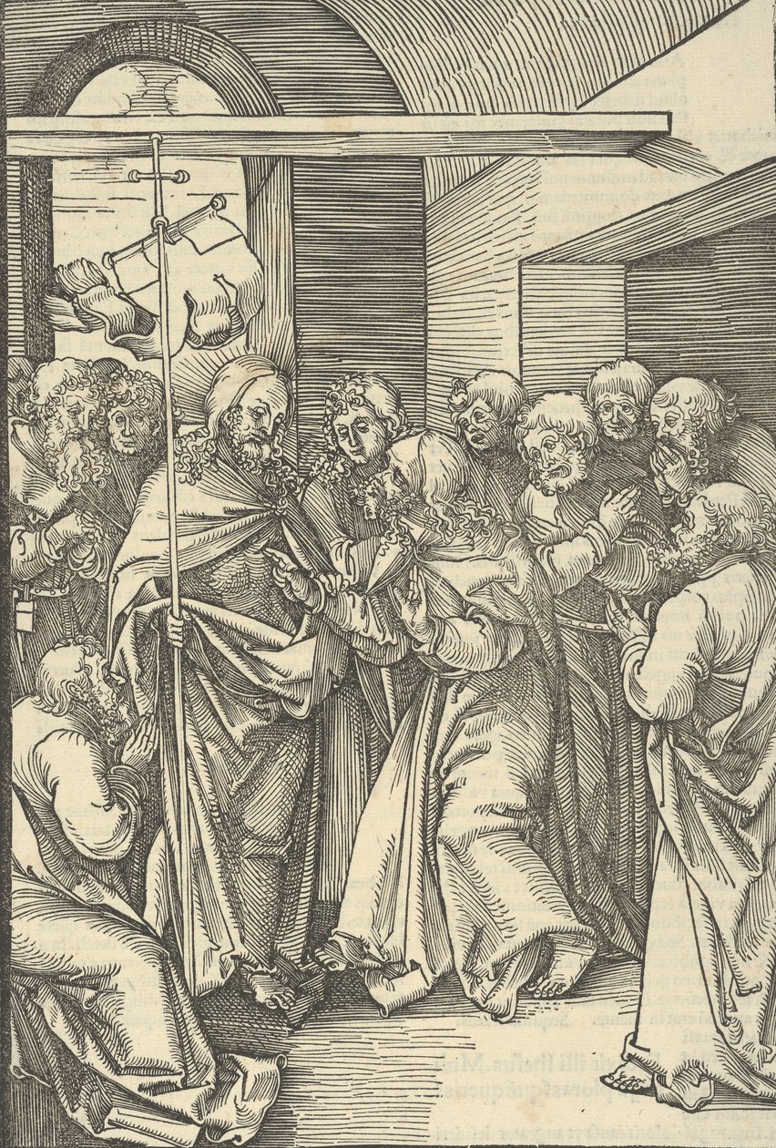 多马的不可思议，来自Speculum passionis domini nostri Ihesu Christi，1507。 作者 Hans Schäufelein the Elder