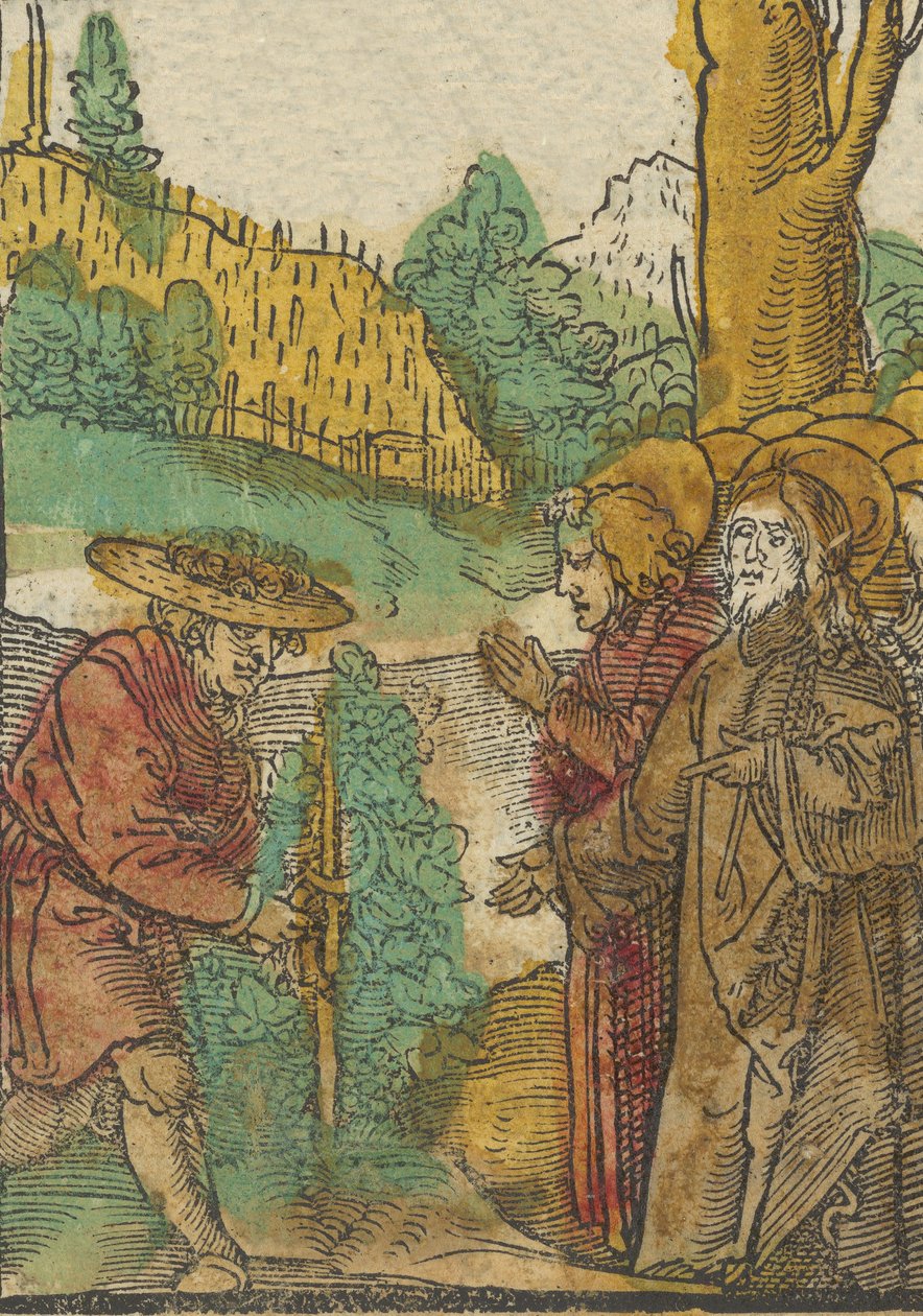 葡萄园里的工人的寓言，来自Das Plenarium，1517年。 作者 Hans Schäufelein the Elder