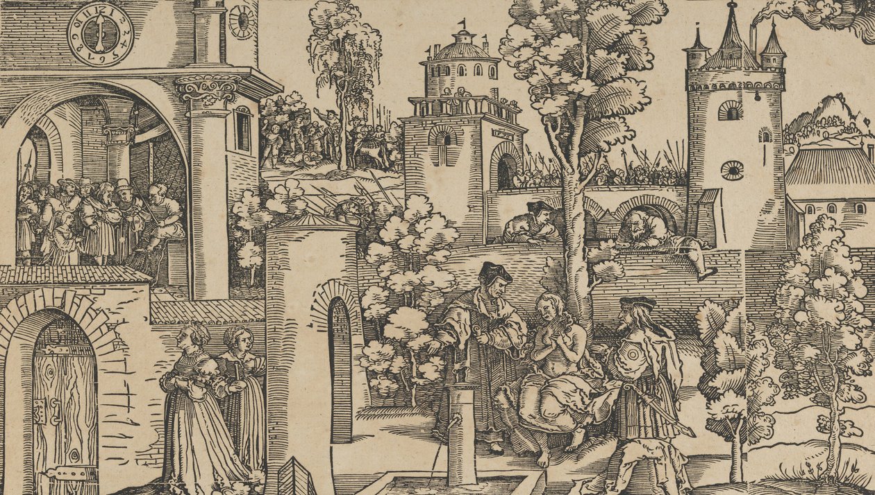 苏珊娜的故事》，1536年。 作者 Hans Schäufelein the Elder