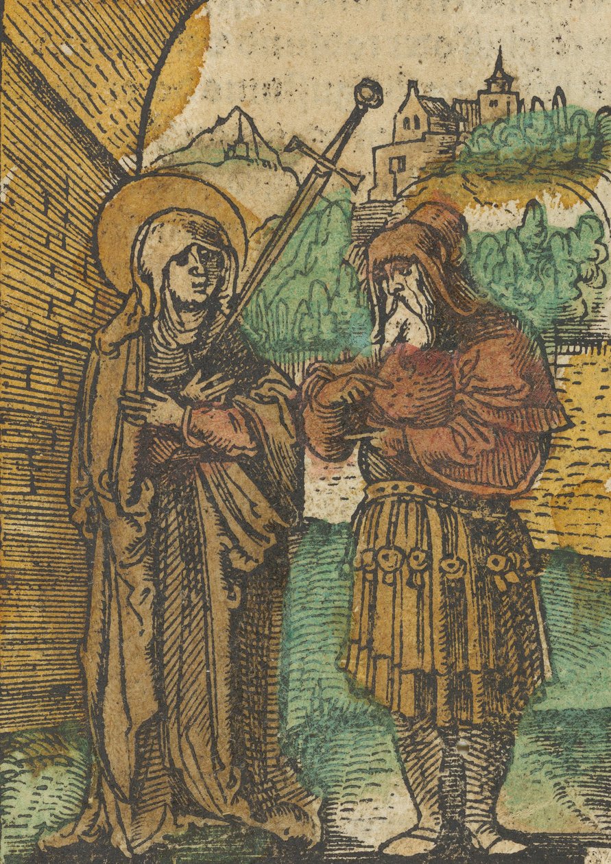 作为Mater Dolorosa和Simeon的圣母，来自Das Plenarium，1517。 作者 Hans Schäufelein the Elder