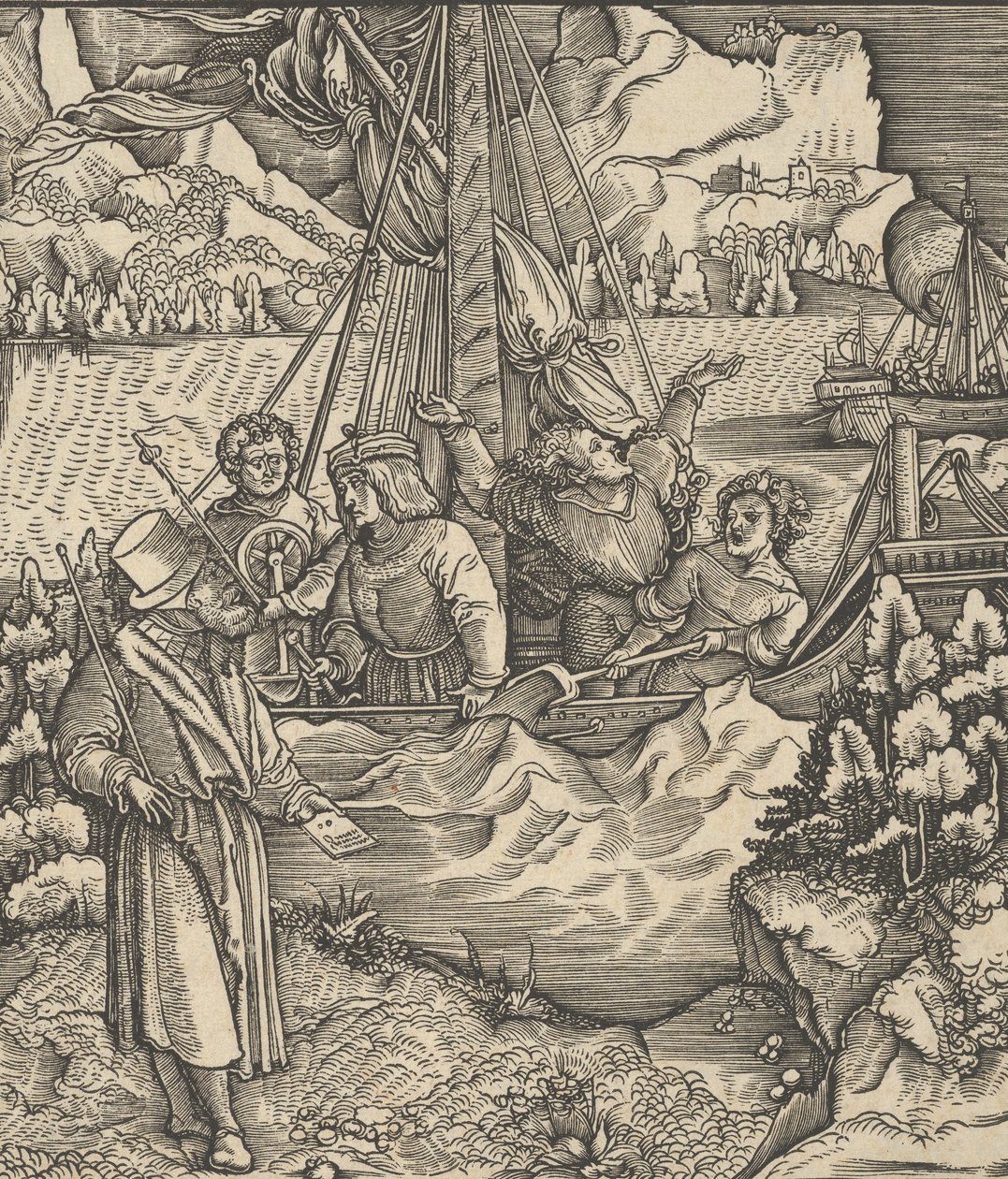 危害Theuerdanck船的安费罗，来自Theuerdanck，1517年。 作者 Hans Schäufelein the Elder