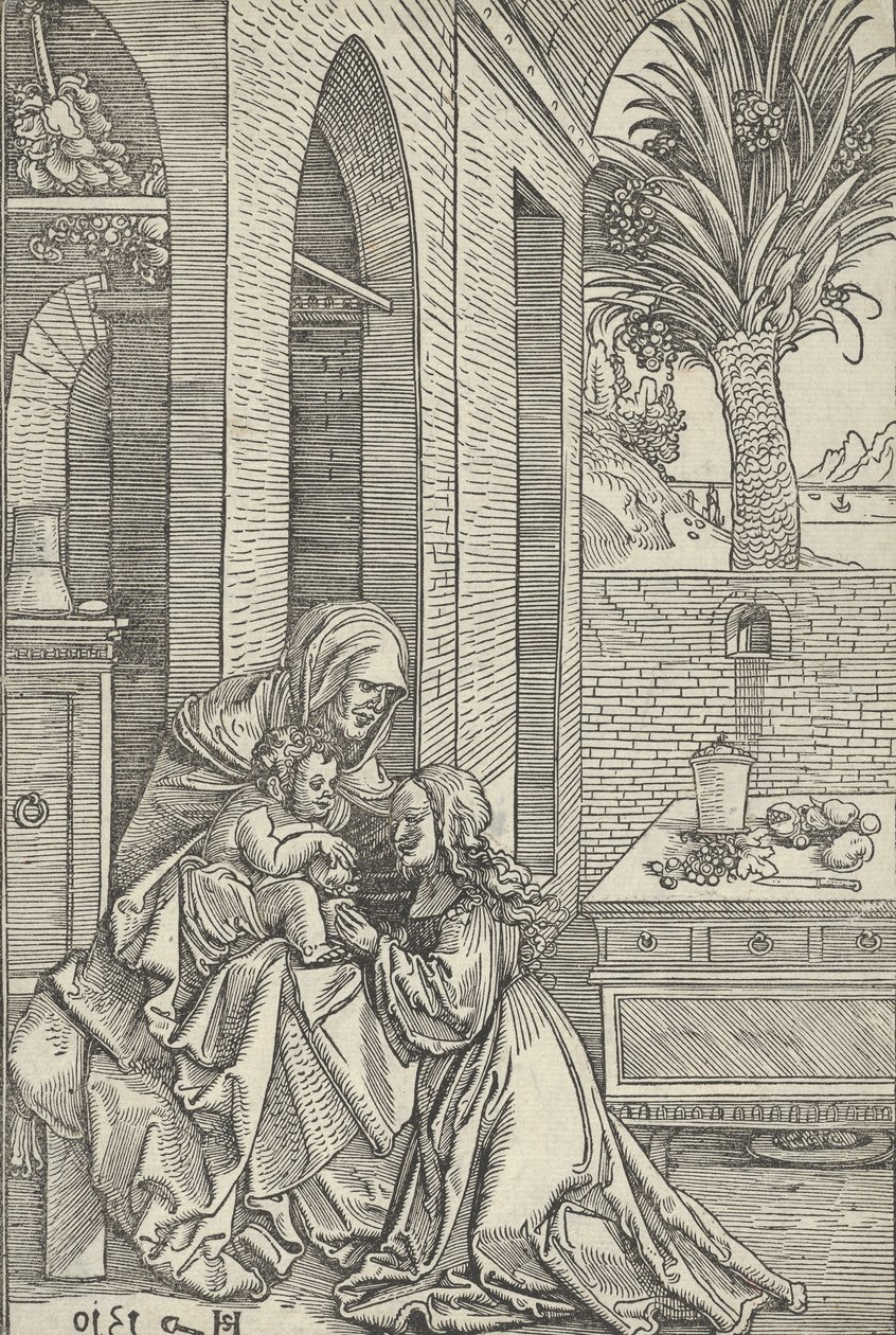 圣母与圣安妮的孩子，1510年。 作者 Hans Schäufelein the Elder
