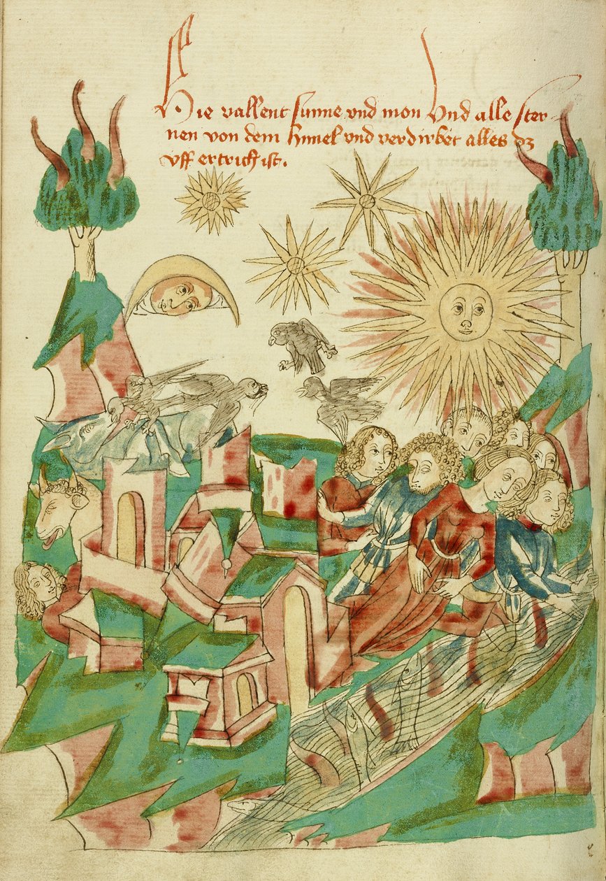 世界末日路德维希十五世女士9。 95v，1469（墨水，颜色洗涤和纸上的蛋彩画） 作者 汉斯·席林