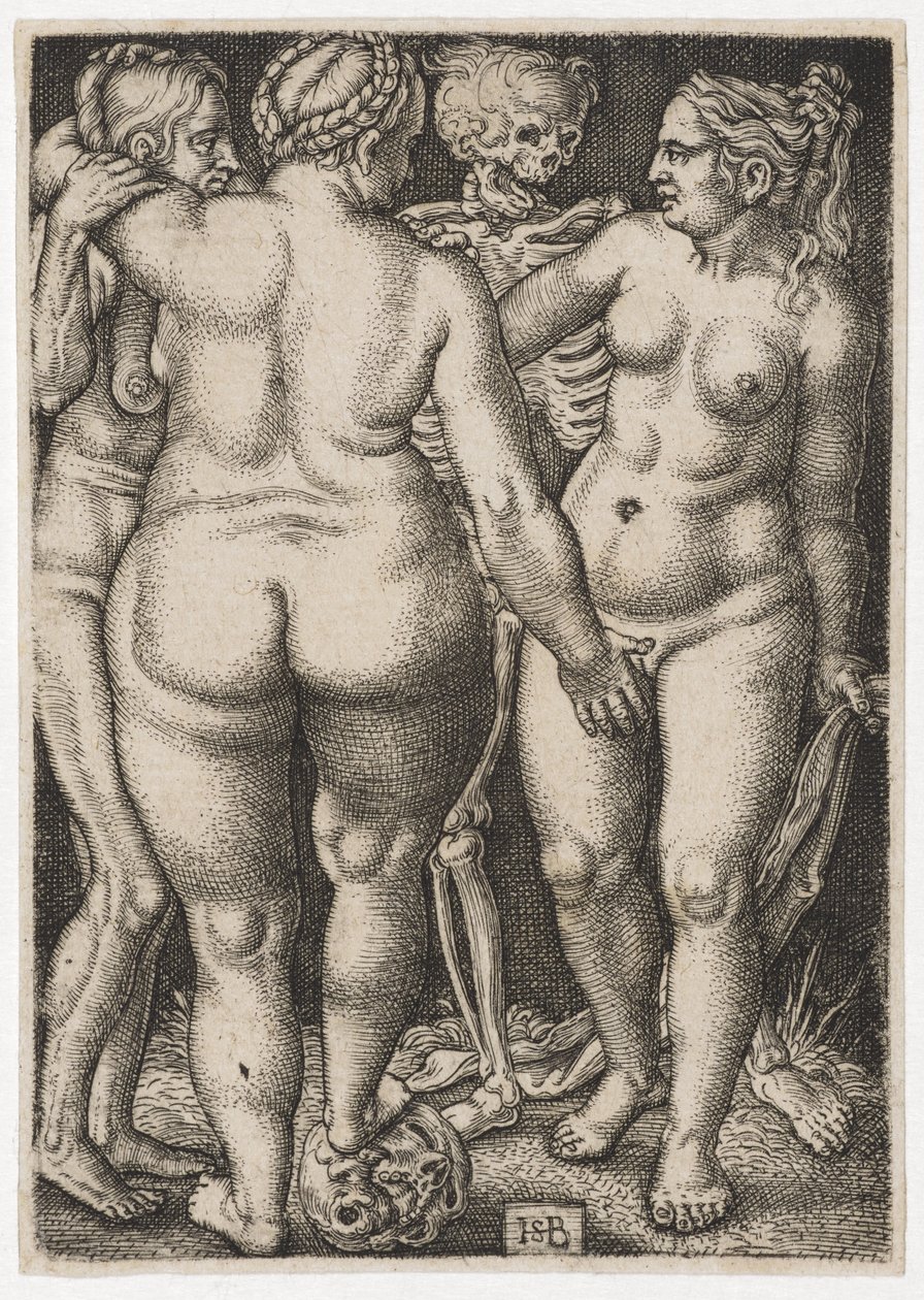 三个女人和死了，c。 1546至1550年 作者 汉斯·塞巴尔德·贝汉姆