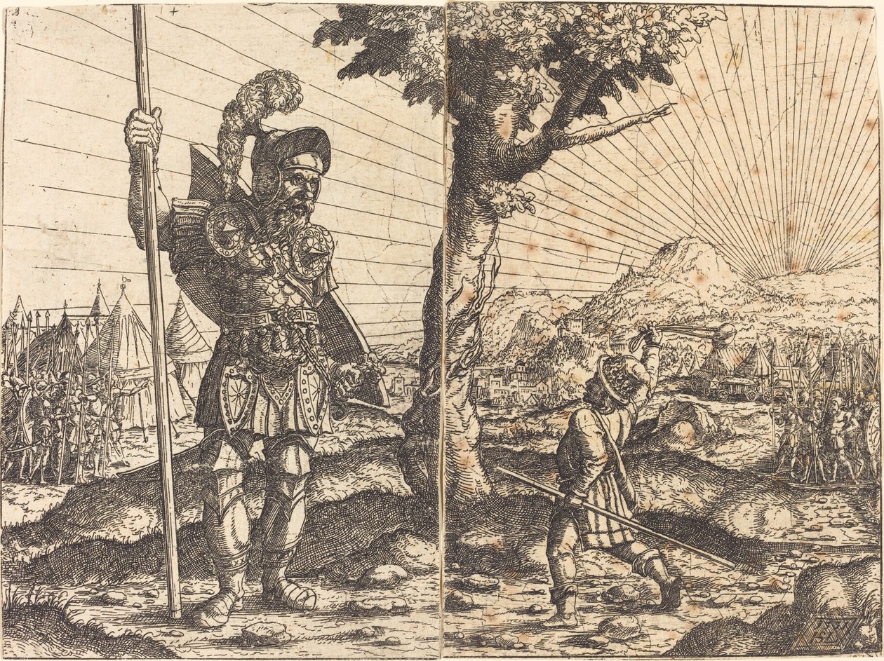 大卫与歌利亚》，1551年。 作者 汉斯·塞巴尔德·劳滕萨克