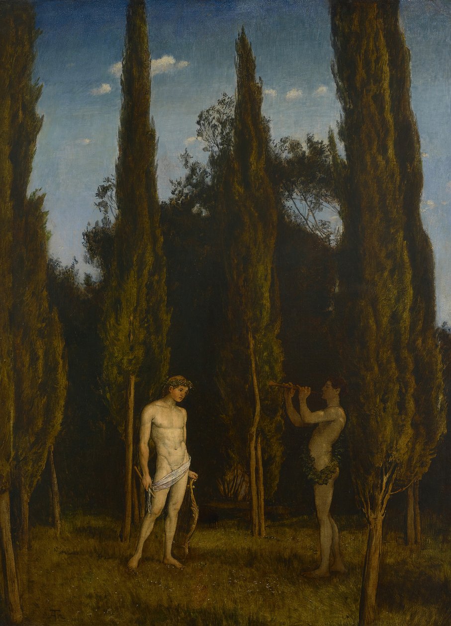 阿波罗和马西亚斯，1888年。 作者 汉斯·托马