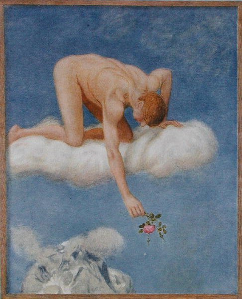 六月，来自莱比锡出版的《节日庆典》的插图，约1910年（彩色平印）。 作者 汉斯·托马
