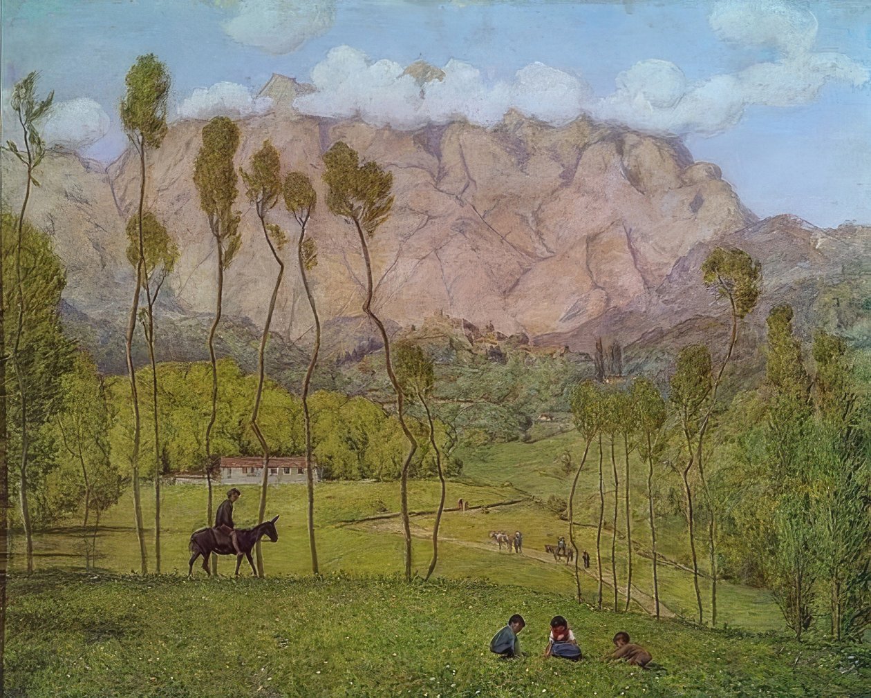 在卡拉拉的景观。约于1910年 作者 汉斯·托马