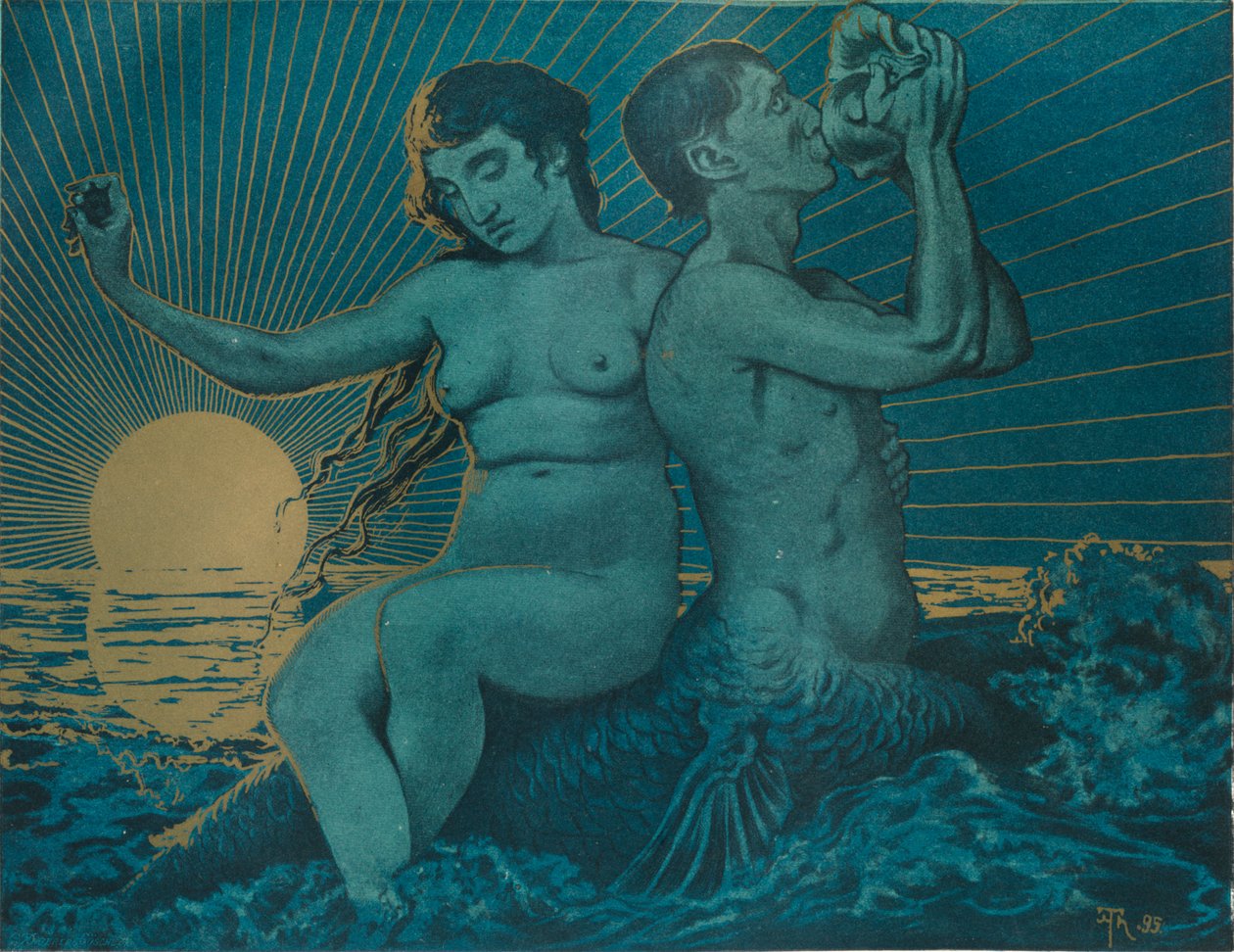 特里顿和涅雷德，1895年 作者 汉斯·托马