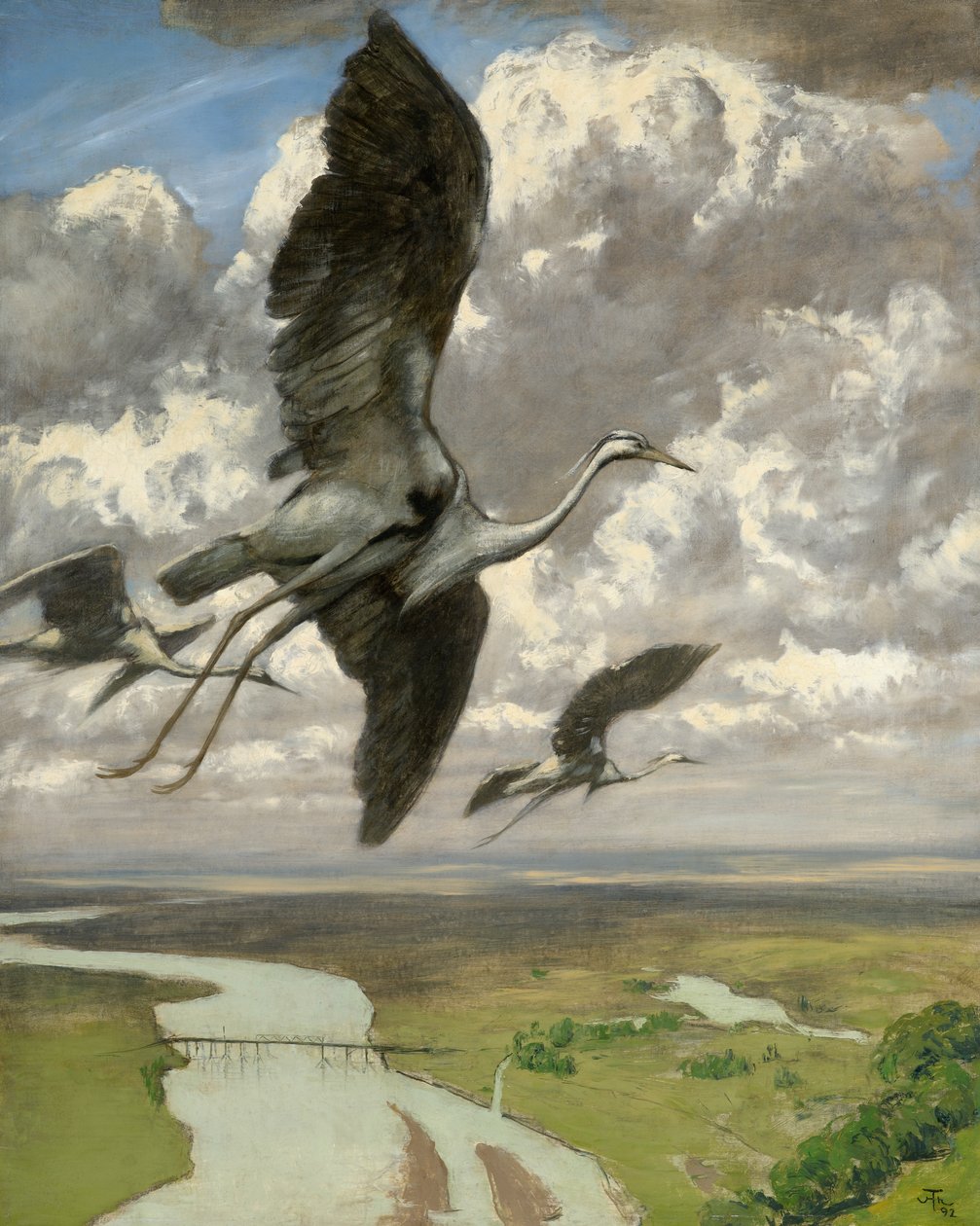 奇妙的鸟类，1892年（纸板上的油） 作者 汉斯·托马