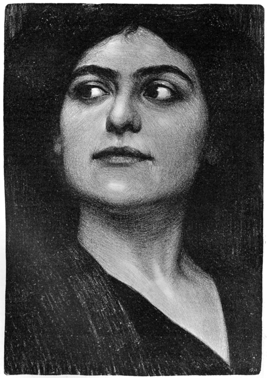女人的头部研究，1899年。 作者 汉斯·昂格尔