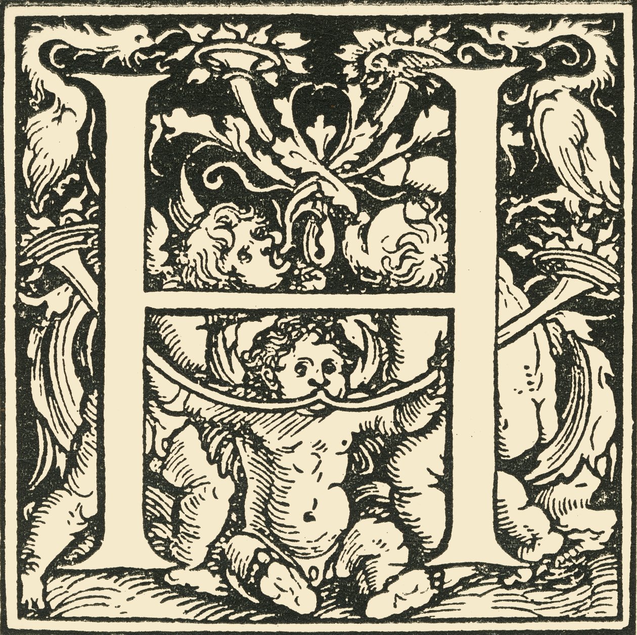H-汉斯·魏德兹（Hans Weiditz）的字母，c1520-1521，1908年。 作者 汉斯·魏迪兹