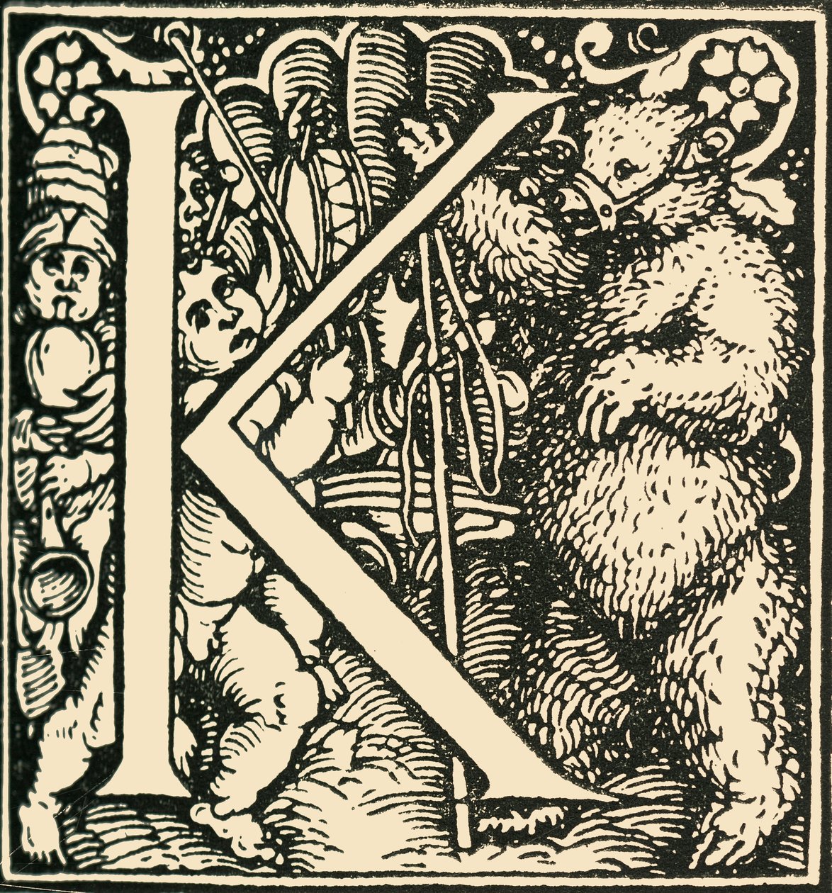 K-汉斯·魏德兹（Hans Weiditz）的字母，c1520-1521，1908年。 作者 汉斯·魏迪兹