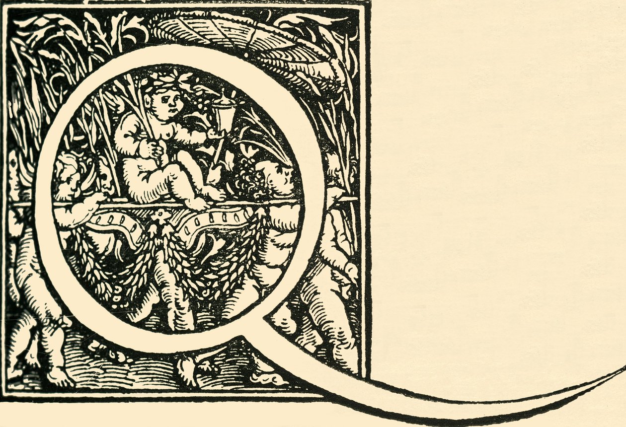 Q-汉斯·魏德兹（Hans Weiditz）的字母，c1520-1521，1908年。 作者 汉斯·魏迪兹