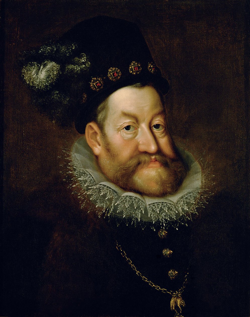 德文：皇帝鲁道夫二世。(1552-1612）皇帝鲁道夫二世肖像 作者 亚琛的汉斯