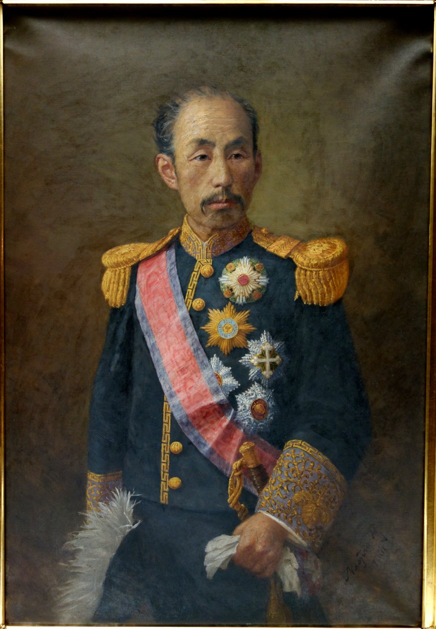 Sanjo Sanetomi的肖像（1837-1891） 作者 原田直次郎