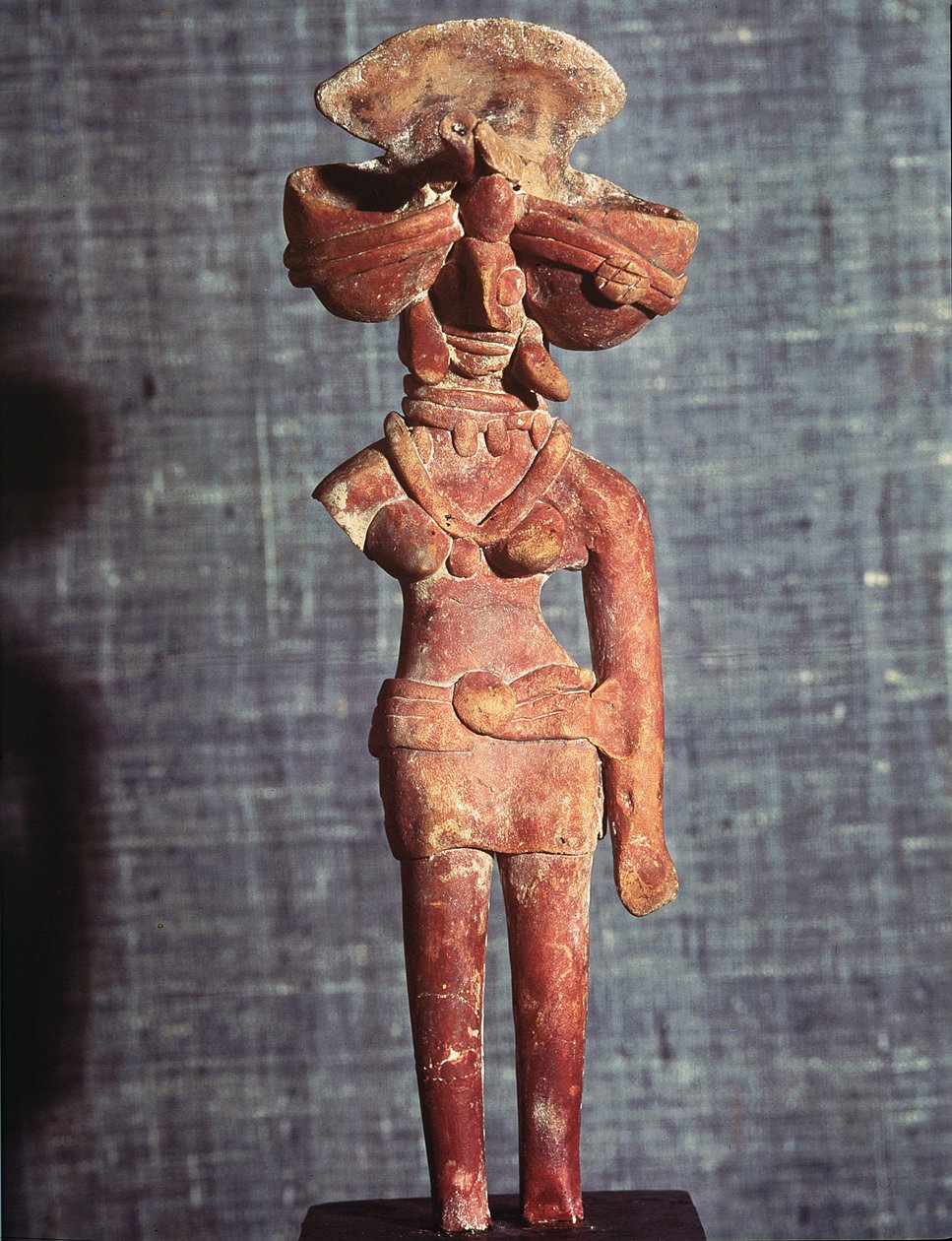 母亲女神的图，来自Mohenjo-Daro，印度尼西亚印度河谷，公元前3000-1500 作者 哈拉潘