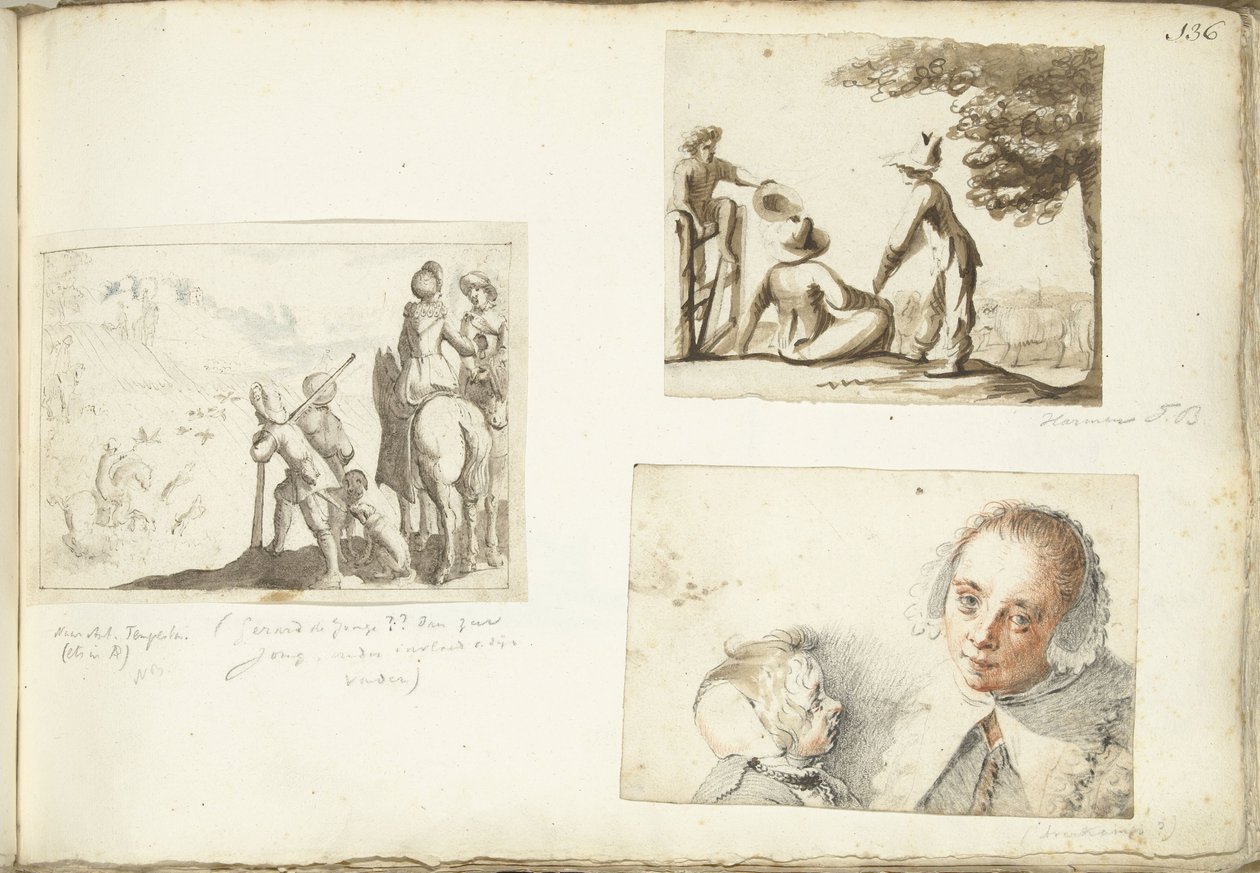 猎人与猎鹰、牧童与妇孺 作者 Harmen ter Borch