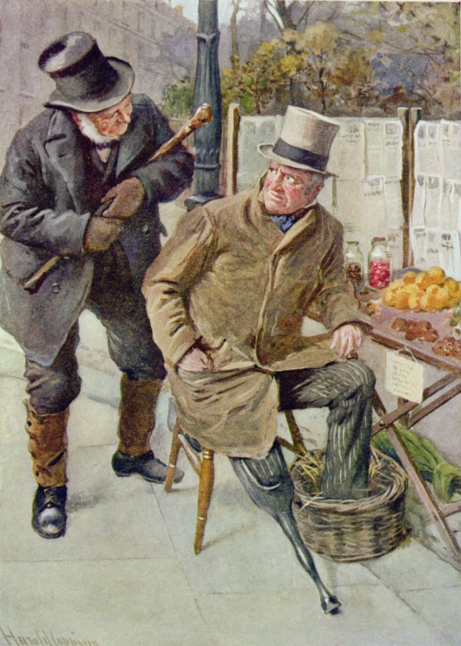 Boffin先生和Silas Wegg先生，由BW Matz编写的“狄更斯人物素描”插图，1924年 作者 哈罗德·应付
