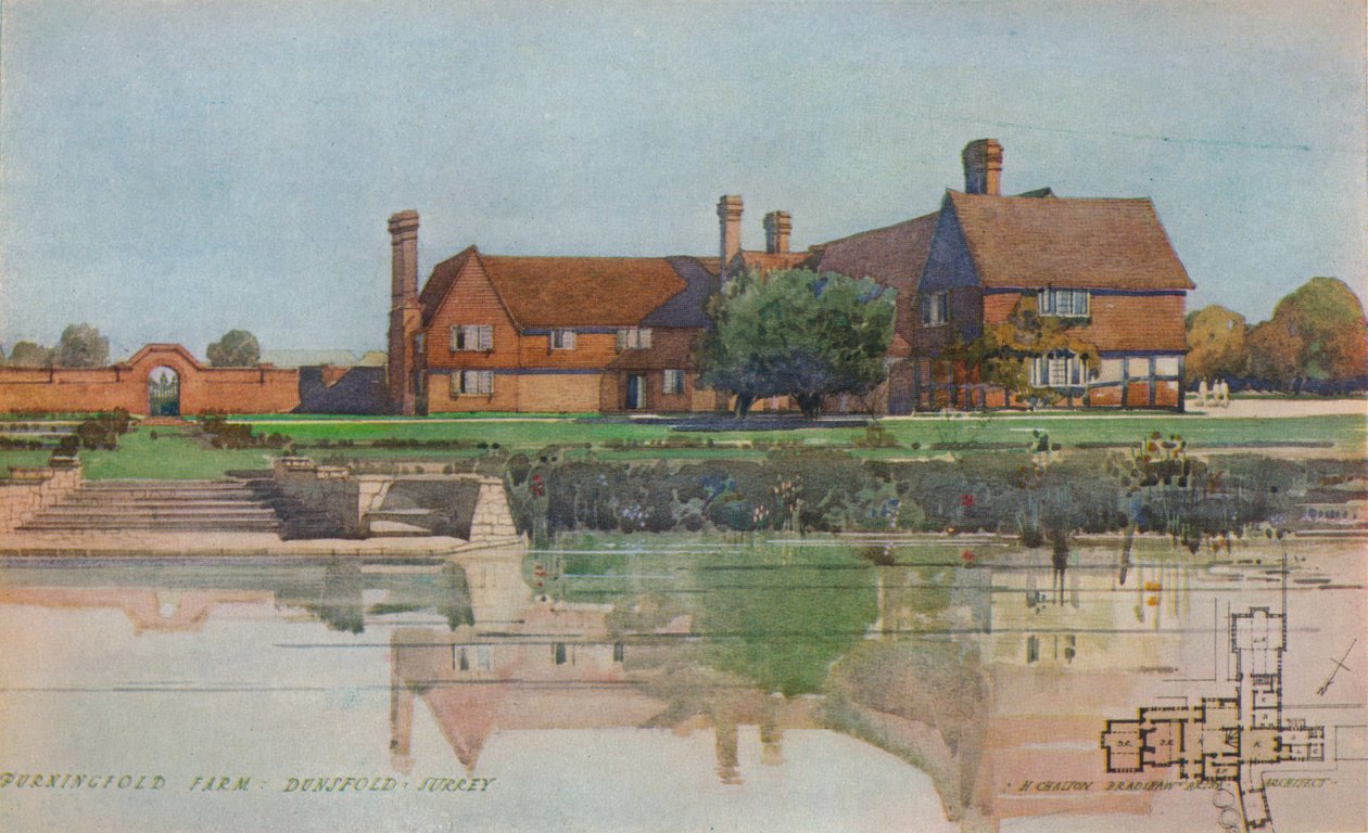 Burningfold Farm，Dunsfold，萨里，c1923 作者 哈罗德·查尔顿·布拉德肖