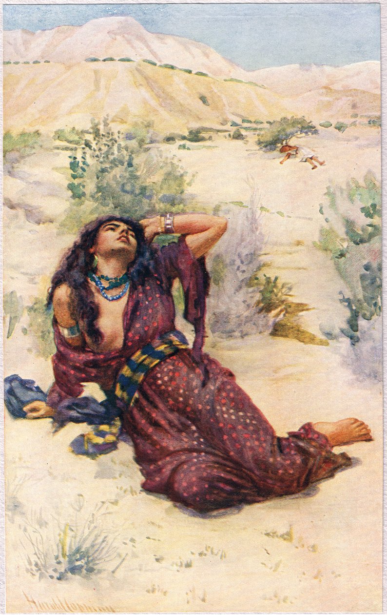 夏甲，“圣经女人”的插图，由宗教信仰社会出版，1927年 作者 哈罗德·应付