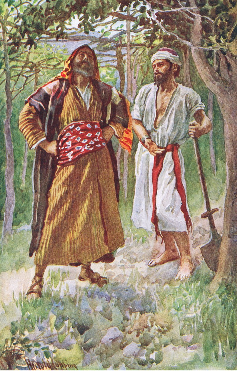 贫瘠的无花果树，插图来自哈罗德Copping图片：皇冠系列，c.1920s 作者 哈罗德·应付