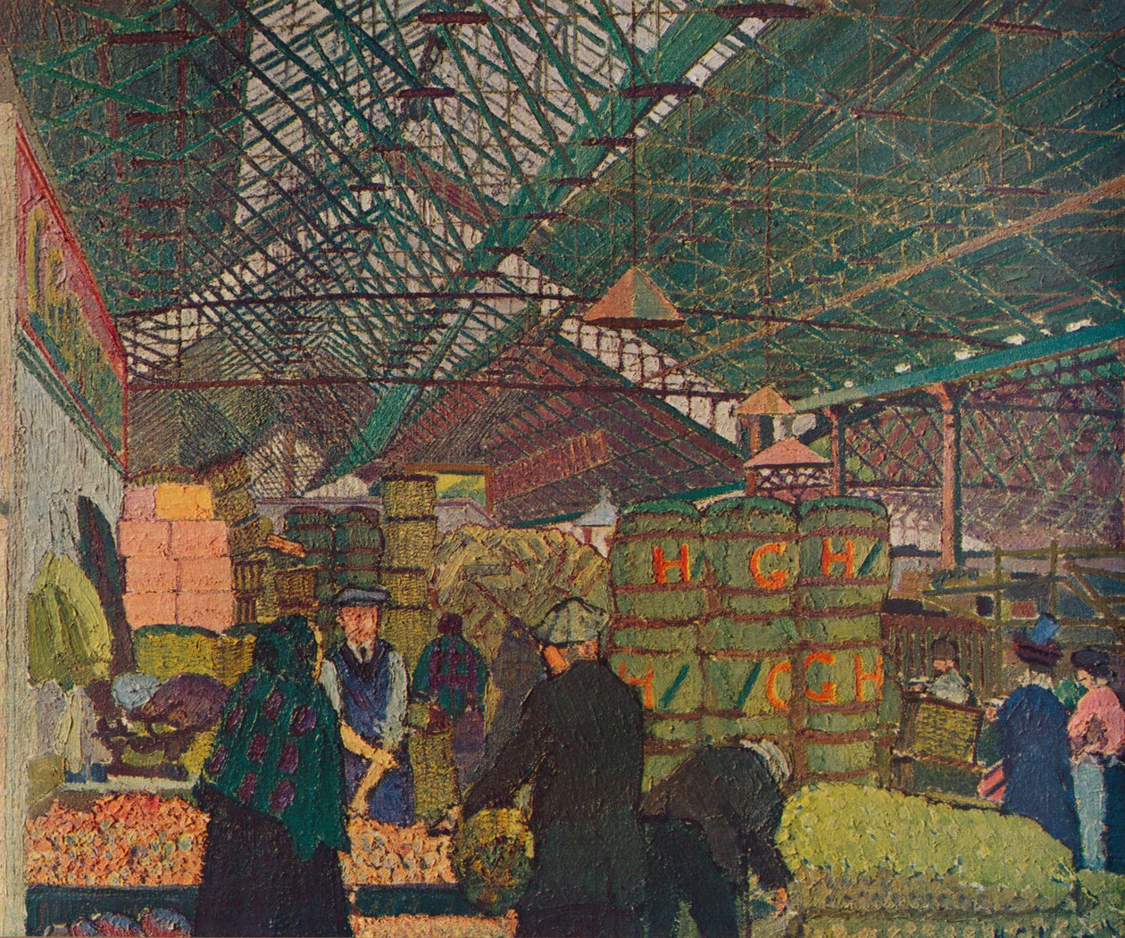 利兹市场，c1913年，1935年 作者 哈罗德·吉尔曼
