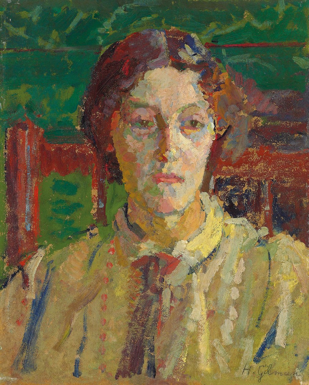 惠兰夫人的画像，c。 1912-3 作者 哈罗德·吉尔曼