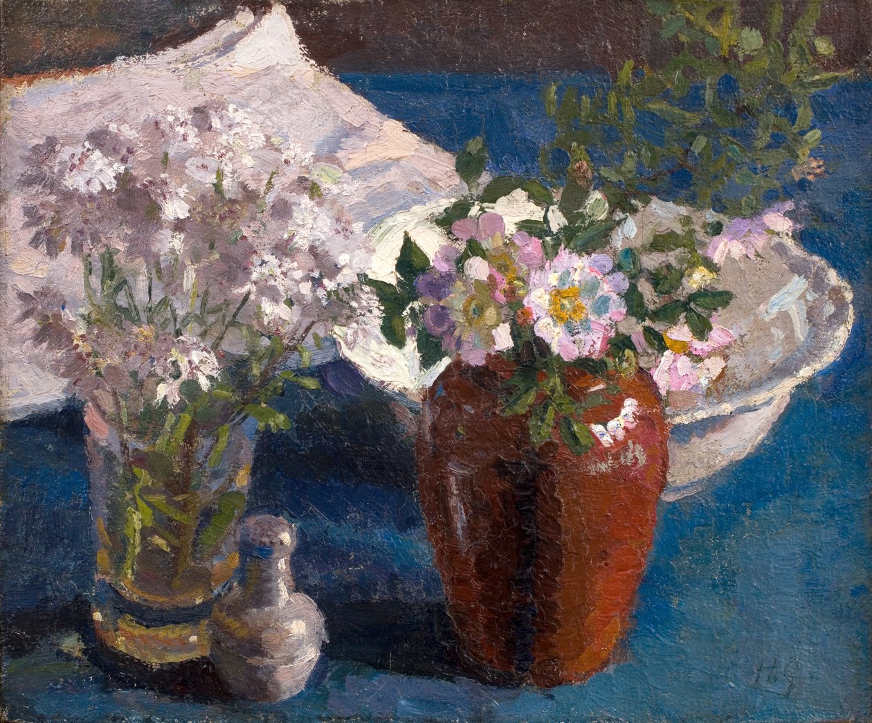 静物：桌上的花》，约 1909 年（布面油画） 作者 哈罗德·吉尔曼