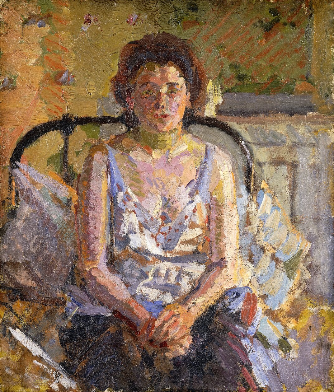 躺在床上的女人，约1912-3年 作者 哈罗德·吉尔曼