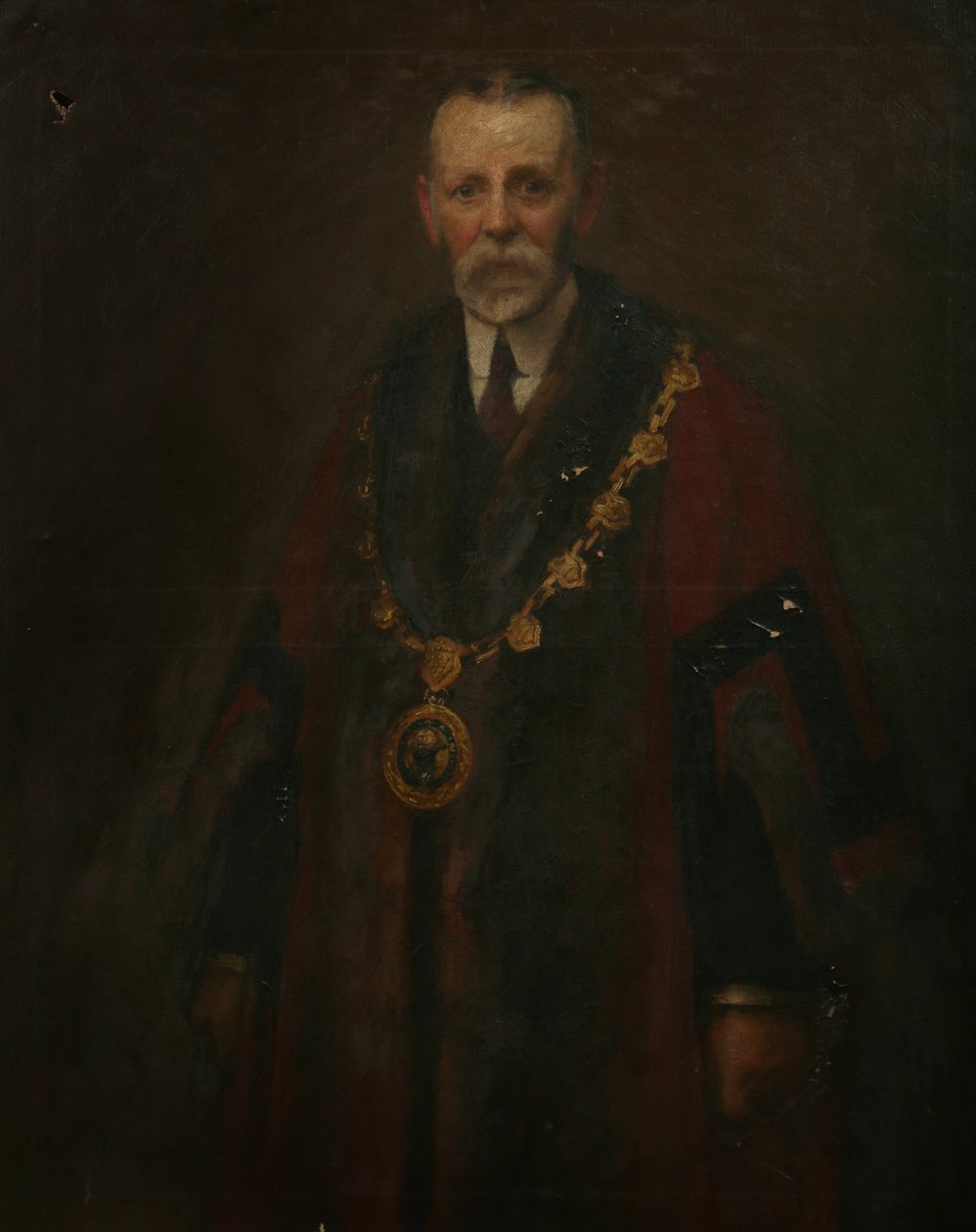 Alderman A. K. Barnett，约 1914 年（布面油画） 作者 哈罗德哈维