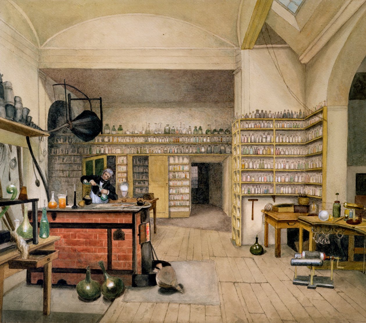 Michael Faraday（1791-1867），1852年在他的地下室实验室 作者 哈里特·简·摩尔