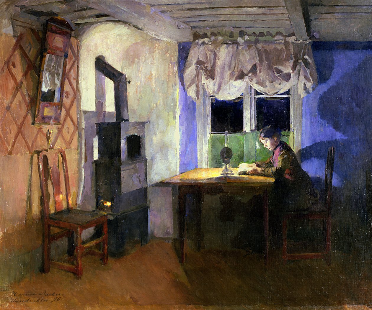 通过Lamplight，1890年 作者 哈里特·贝克尔