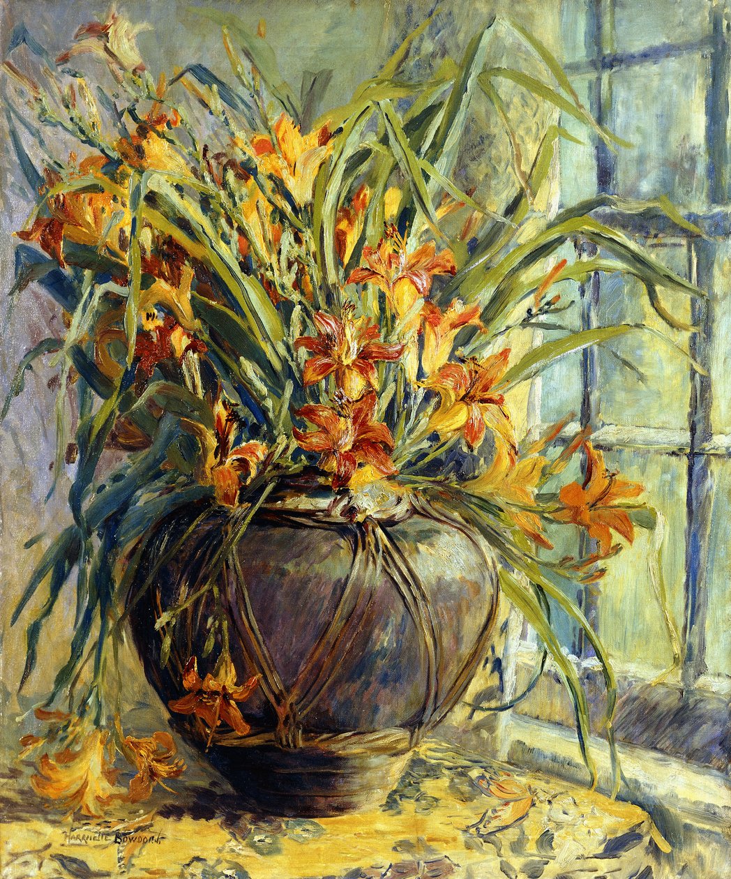 花卉静物（布面油画） 作者 哈里特鲍登
