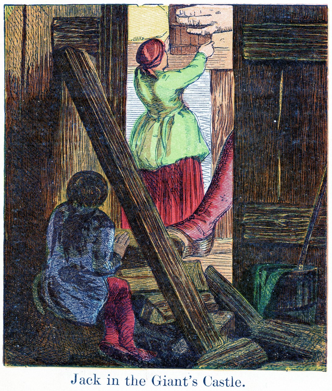 杰克在巨人城堡，1867年（chromolitho） 作者 哈里森·威廉·威尔