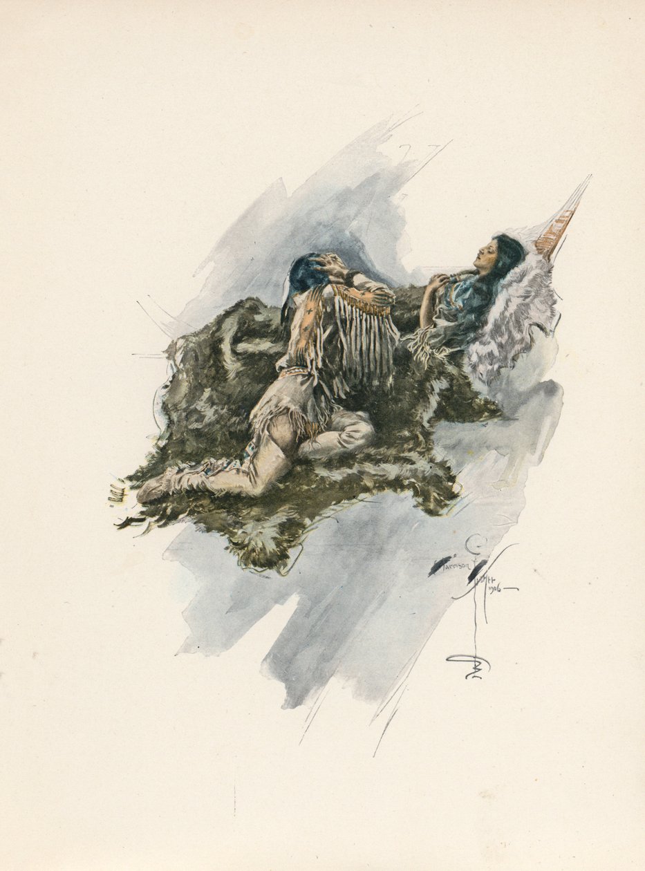 朗费罗的《海华沙之歌》（彩色石印版） 作者 哈里森·费舍尔