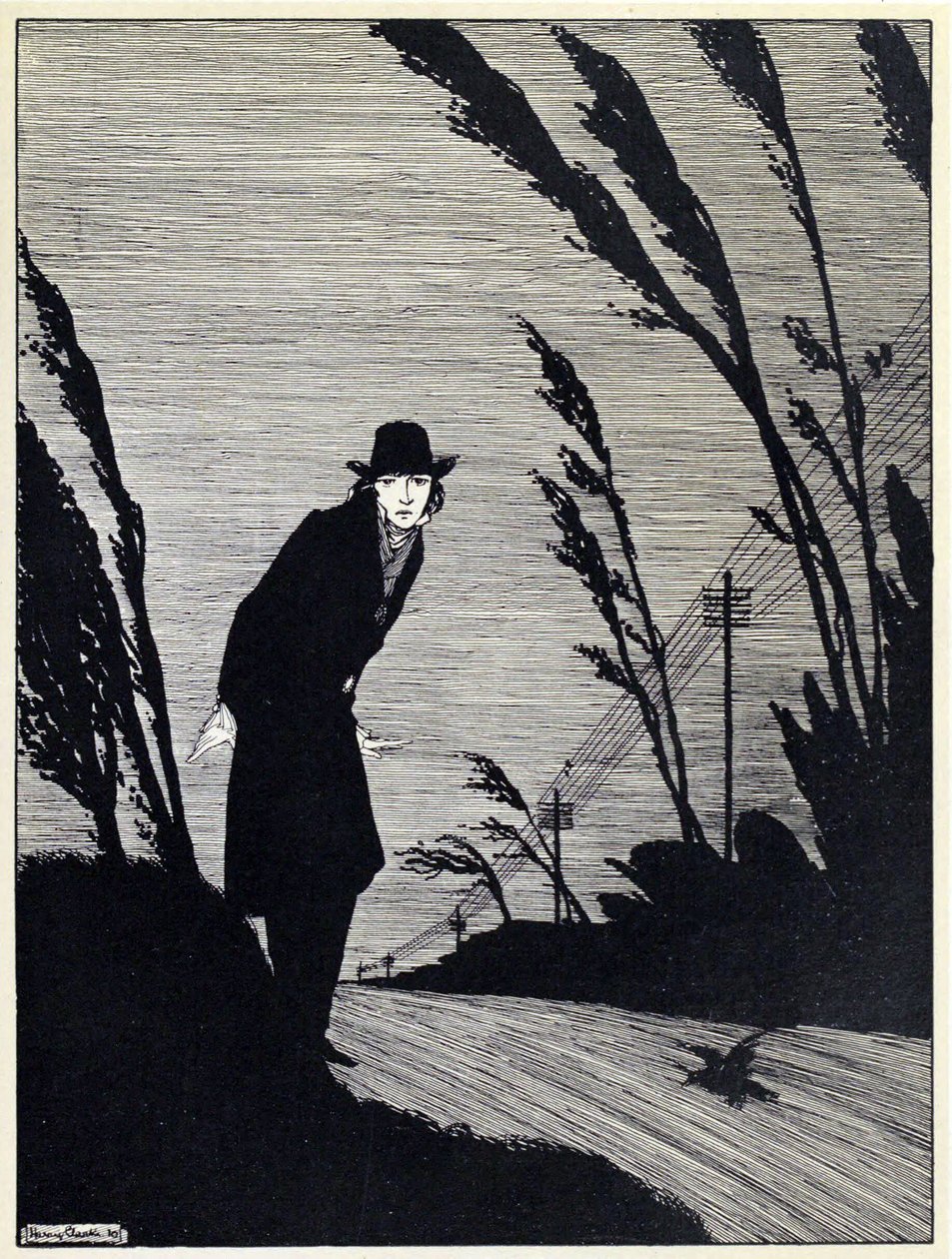 中间是一个冷白脸，来自春天的岁月，酒吧。 1920 作者 哈里·克拉克