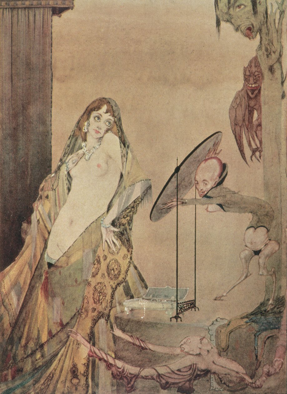 "这样一打扮，我就像变了个人似的"，歌德《浮士德》插图 作者 哈里·克拉克