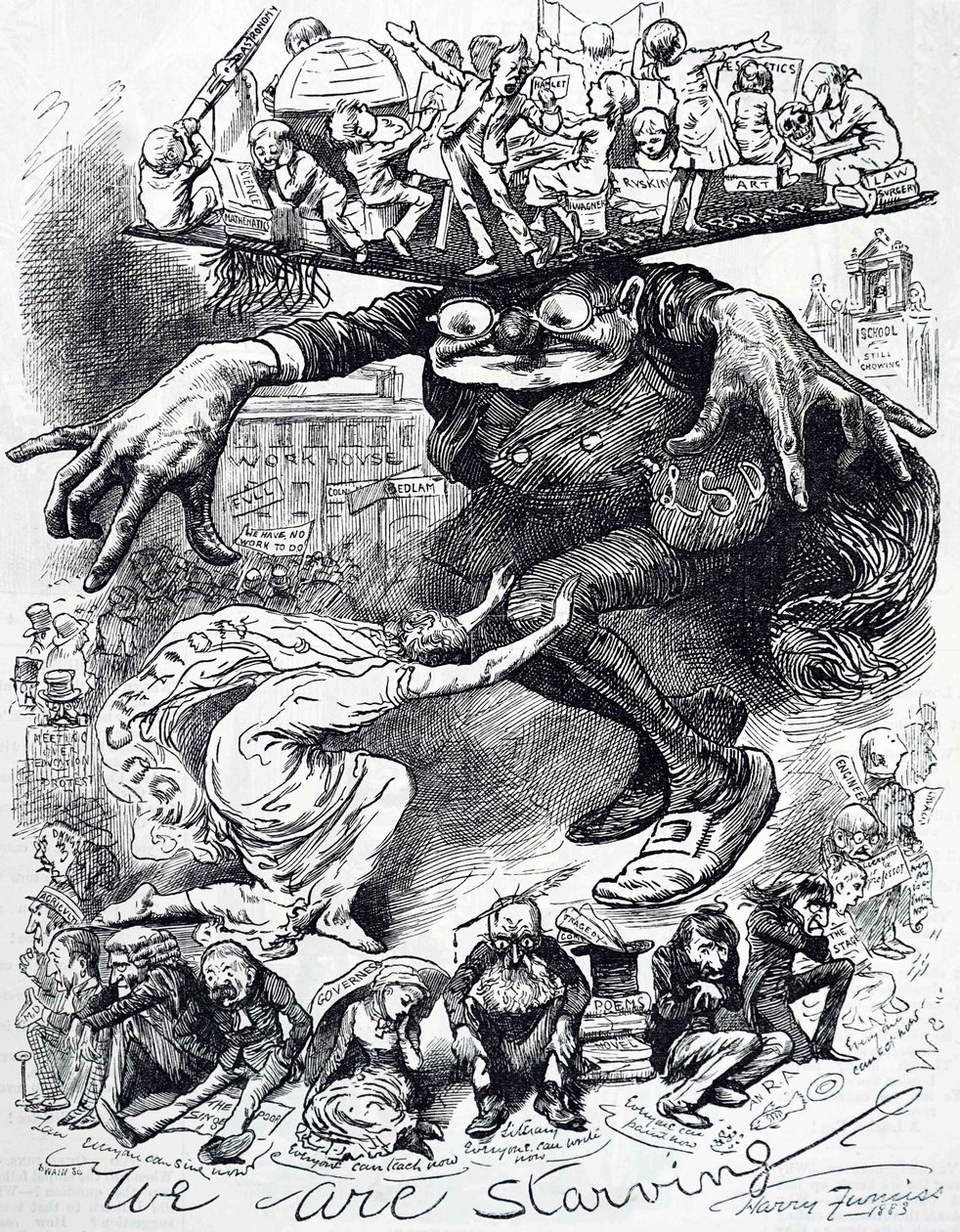 寄宿学校。 作者 哈里·弗尼斯（Harry Furniss）