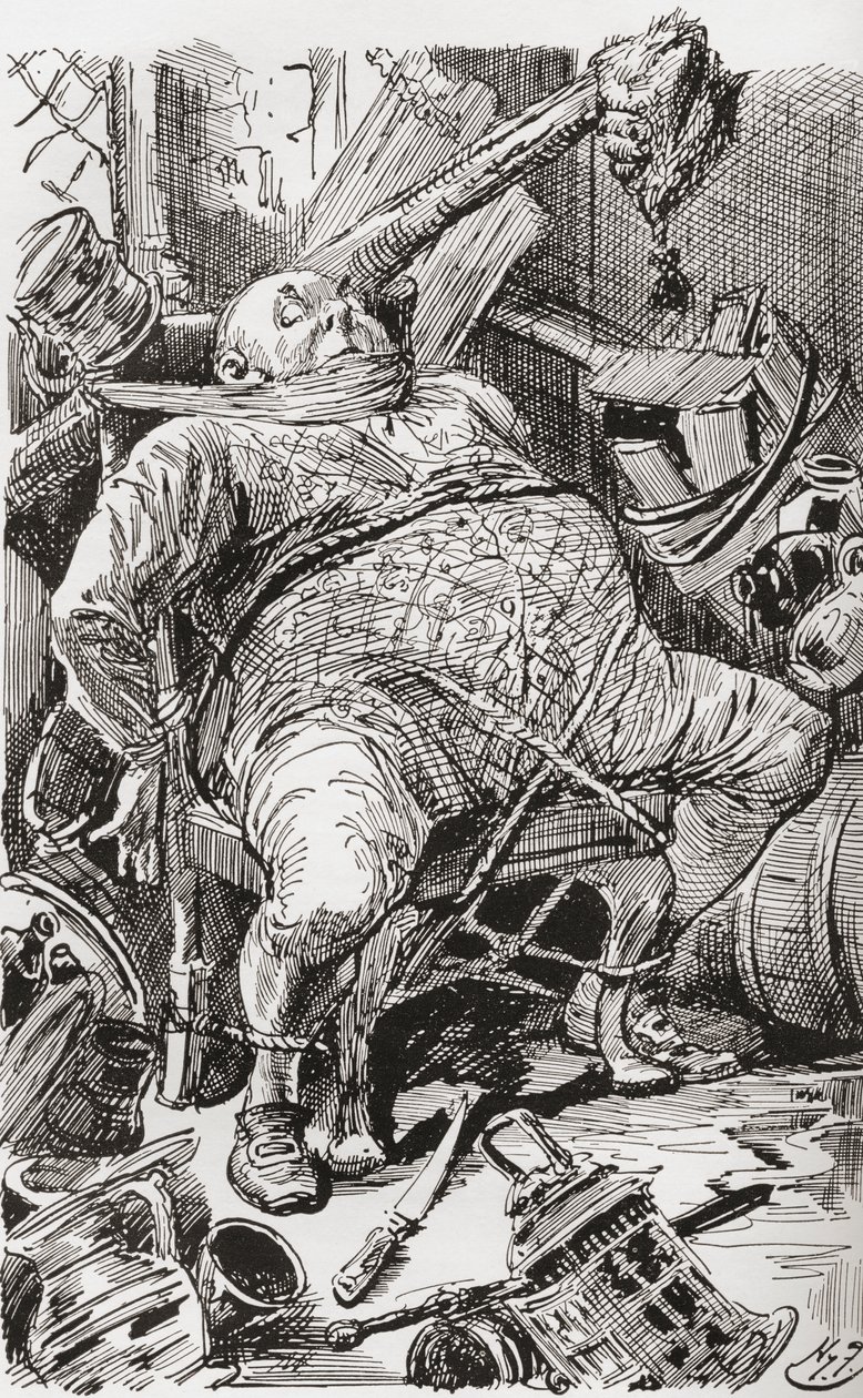 查尔斯-狄更斯小说《巴纳比-拉吉》的插图 作者 哈里·弗尼斯（Harry Furniss）