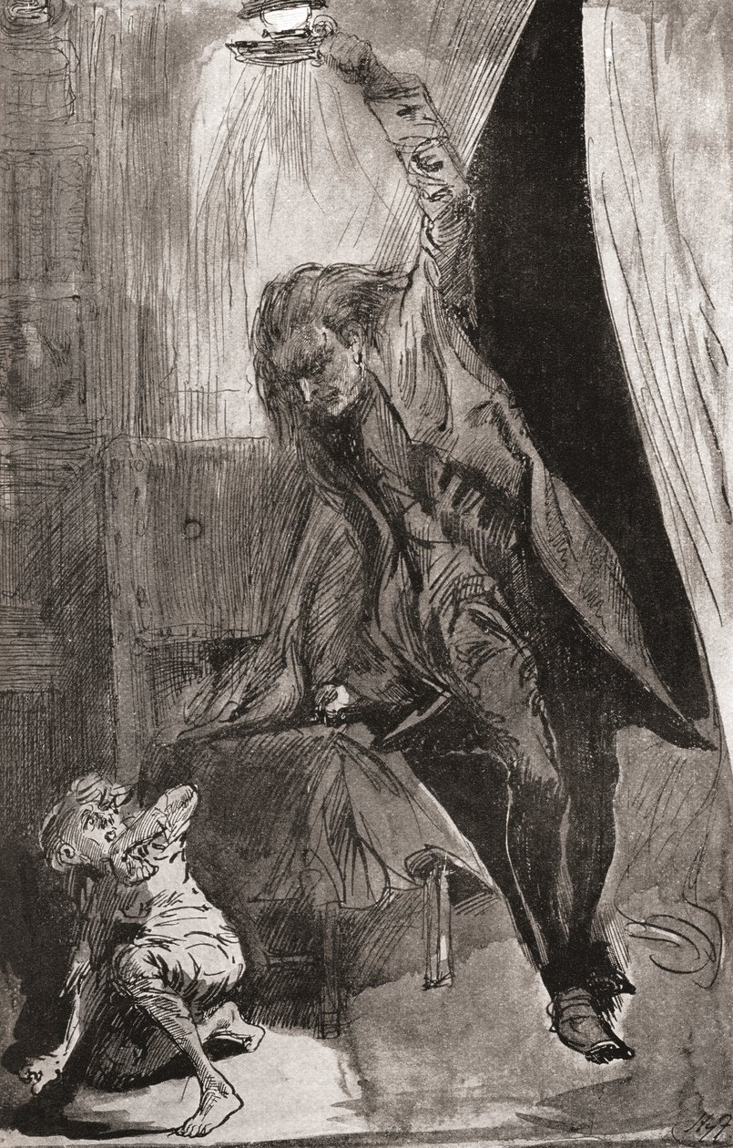 查尔斯-狄更斯小说《幽灵的交易》插图 作者 哈里·弗尼斯（Harry Furniss）