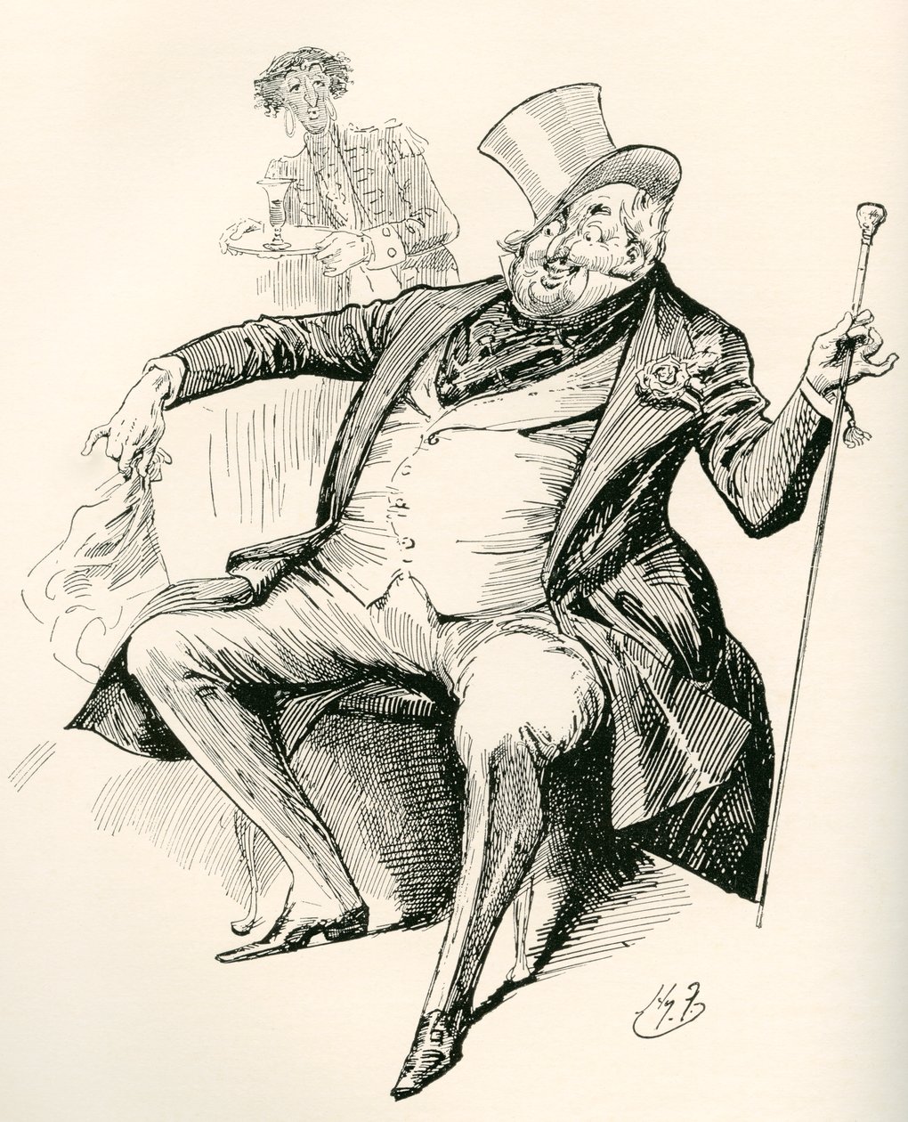 Joey B. Harry Furniss 为查尔斯·狄更斯的小说《董贝父子》绘制的插图，出自《见证版》，1910 年出版。 作者 哈里·弗尼斯（Harry Furniss）