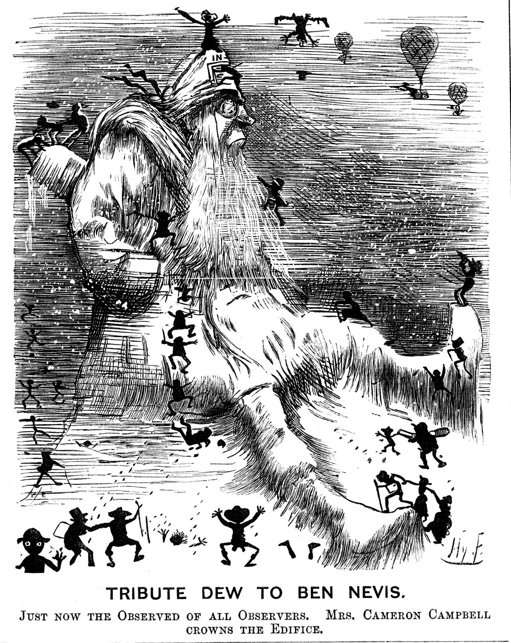 向本尼维斯山致敬的露珠，1883年 作者 哈里·弗尼斯（Harry Furniss）