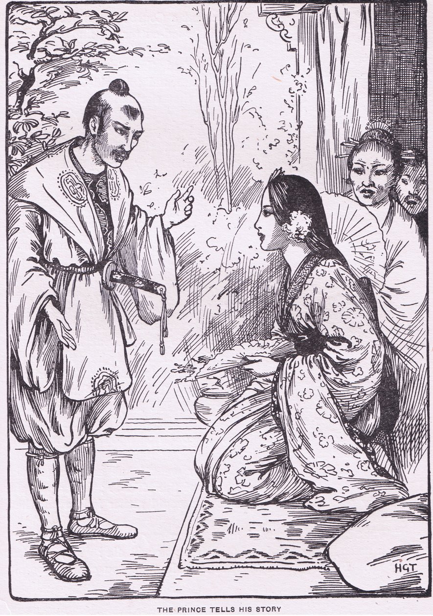 王子讲故事（选自《月亮的女儿》）（石版画） 作者 哈里·乔治·西克