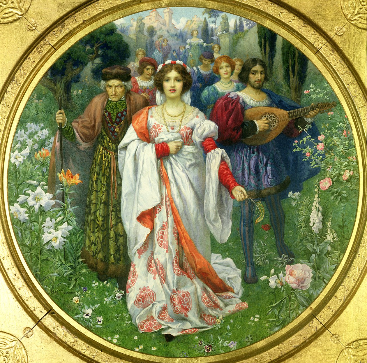 "逝去已久的女王年轻时》（水彩画） 作者 哈里·乔治·西克