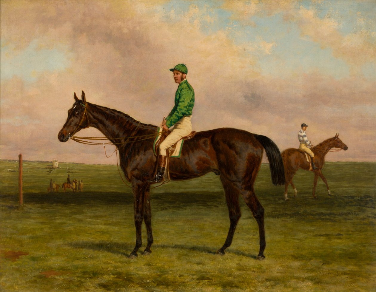 Galopin 与 Jockey Up，c.1875（布面油画） 作者 哈里·霍尔