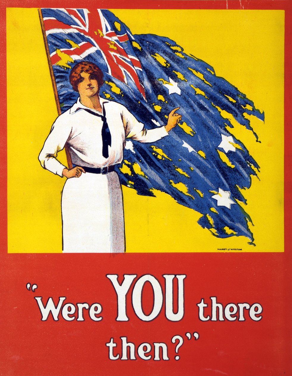 1914-1918年第一次世界大战："你当时在那里吗？"1916年（海报）。 作者 哈里·韦斯顿