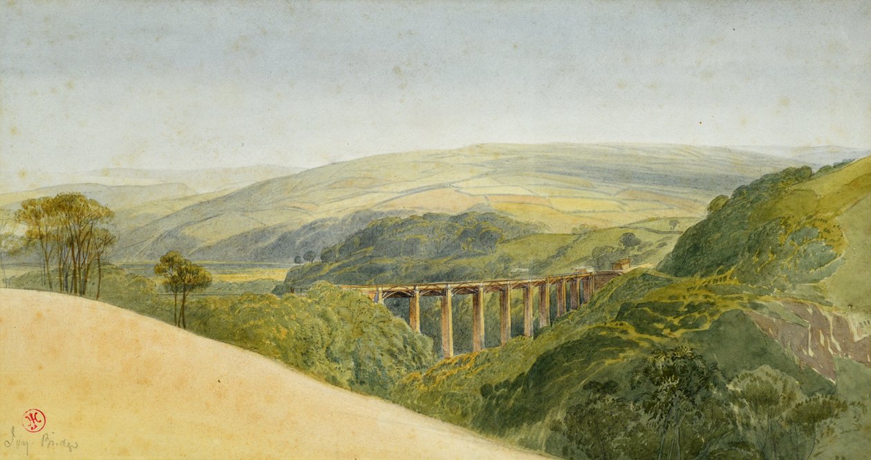 常春藤桥，c.1850（纸上水彩） 作者 哈里·约翰逊