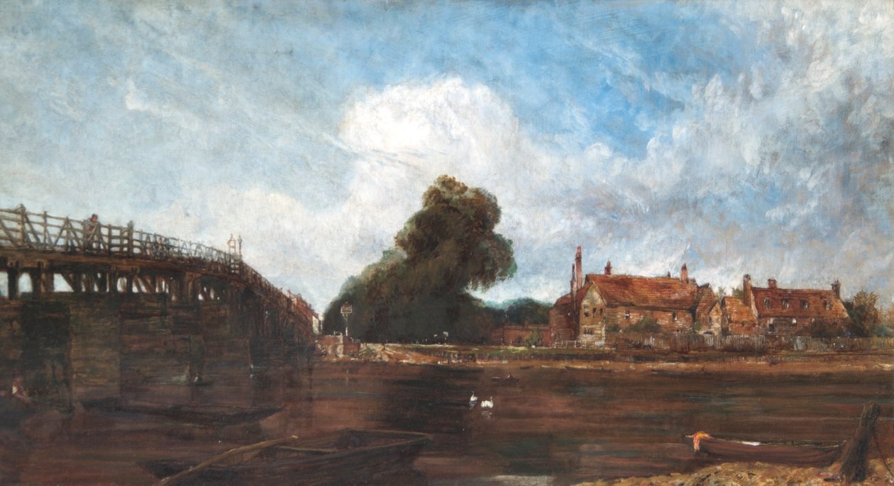 老汉普顿宫桥，c.1875（纸上水彩） 作者 哈里·威廉姆斯