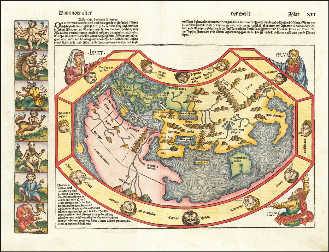哈特曼-斯切尔绘制的 1493 年世界地图 作者 哈特曼·谢德尔（Hartmann Schedel）